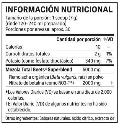 "Betabel Force Factor Original Polvo - Fórmula Patentada Imagen 3"