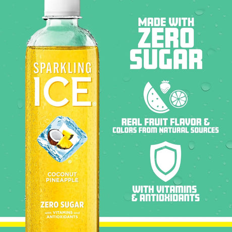 Bebida Gasificada Sparkling Ice sin Azúcar Coco Piña 502.8ml - Energía deportiva 2