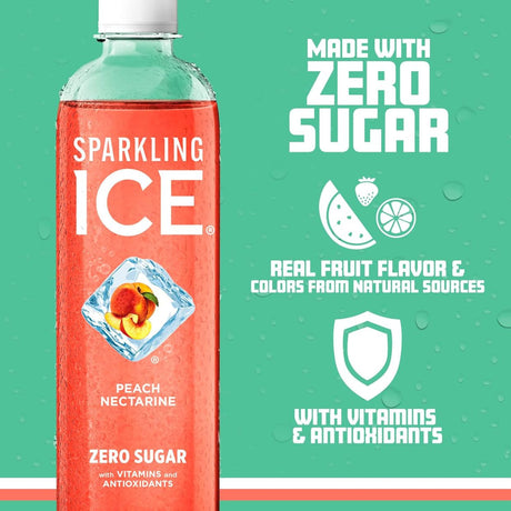 Bebida Gasificada Sparkling Ice Sin Azúcar Melocotón 502.8ml - Energía deportiva 2