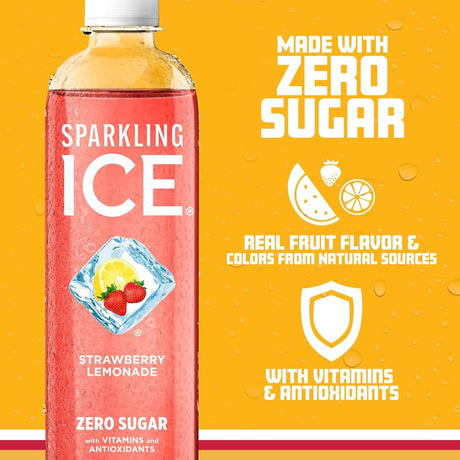 Bebida Gasificada Sparkling Ice sin Azúcar Fresa con Limón 502.8ml - Energía deportiva 2