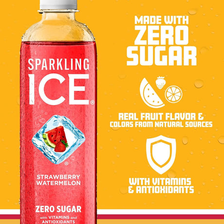 Bebida Gasificada Sparkling Ice sin Azúcar Fresa Sandía 502.8ml - Energía deportiva 2