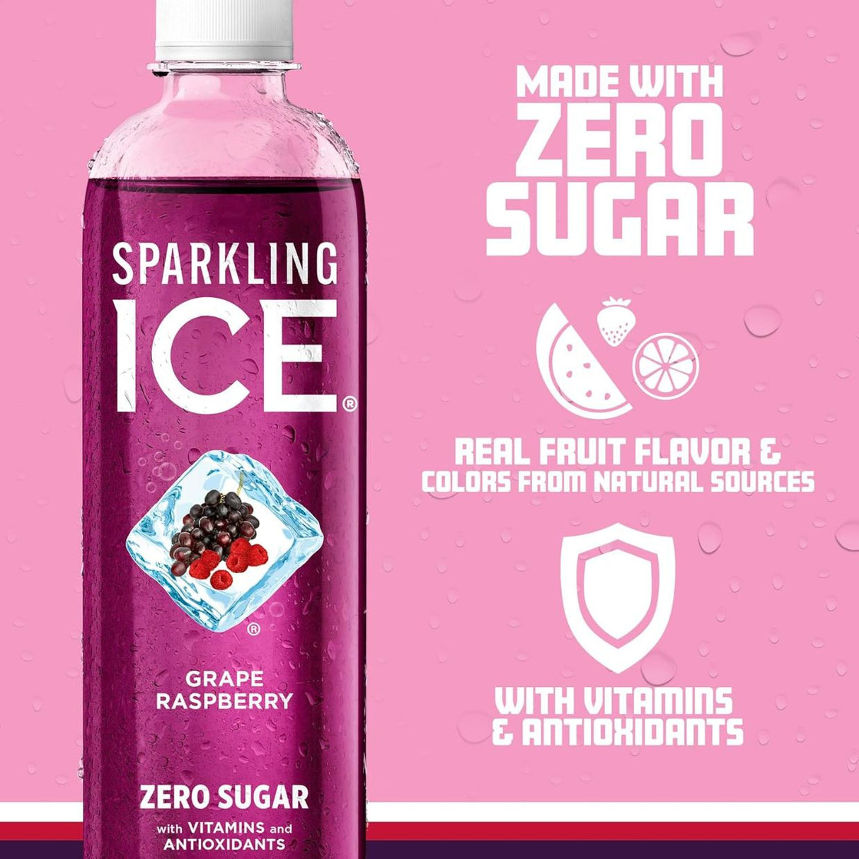 Bebida Gasificada Sparkling Ice Sin Azúcar Uva Frutos Rojos 502.8ml - Energía deportiva 2