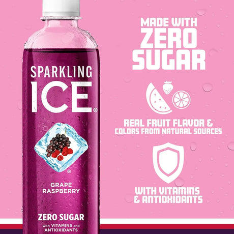 Bebida Gasificada Sparkling Ice Sin Azúcar Uva Frutos Rojos 502.8ml - Energía deportiva 2