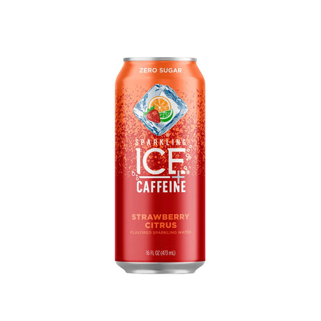 Agua Saborizada Sparkling Ice + Cafeína Fresa Cítricos -473 ml - Energía deportiva
