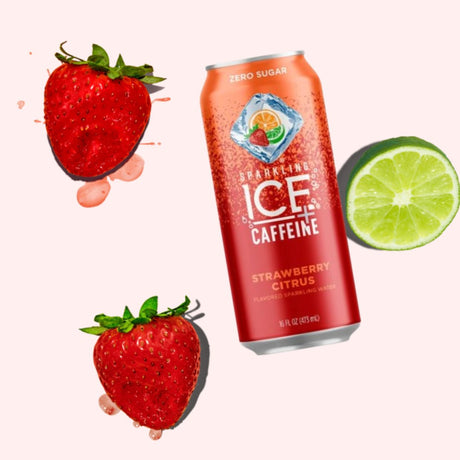 Agua Saborizada Sparkling Ice + Cafeína Fresa Cítricos -473 ml - Energía deportiva 3