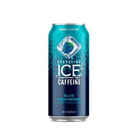 Agua Saborizada Sparkling Ice + Cafeína Frambuesa azul -473 ml - Energía deportiva