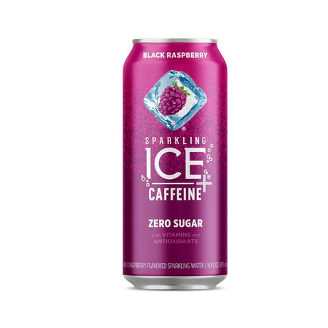 Agua Saborizada Sparkling Ice + Cafeína Frambuesa -473 ml - Energía deportiva