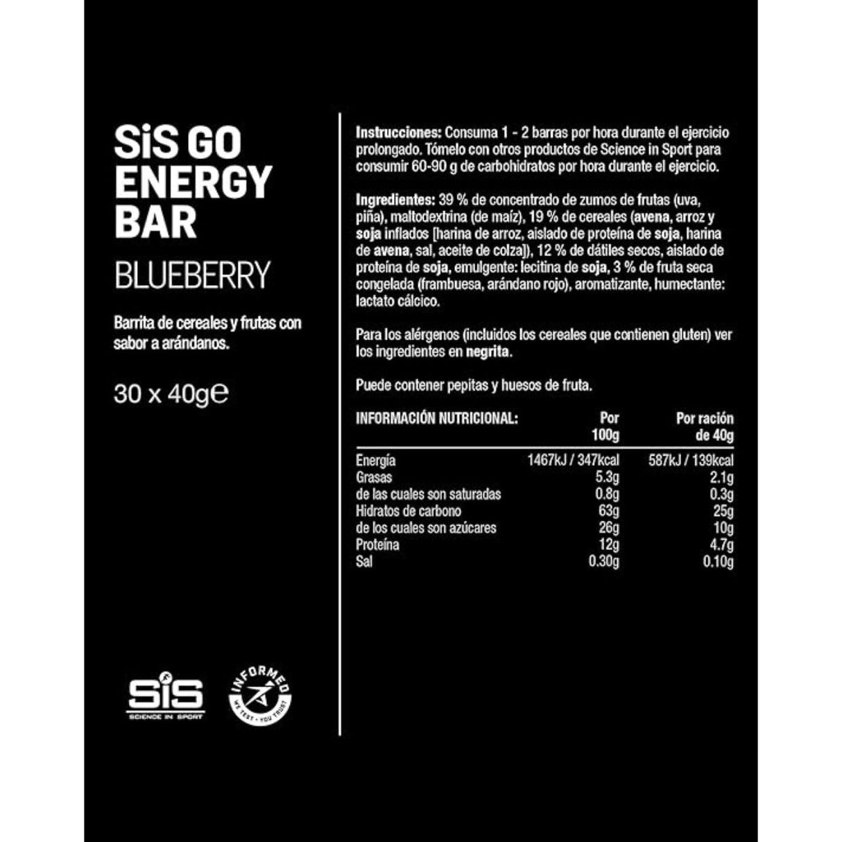 Barra Energética SIS GO Arándano 40g
