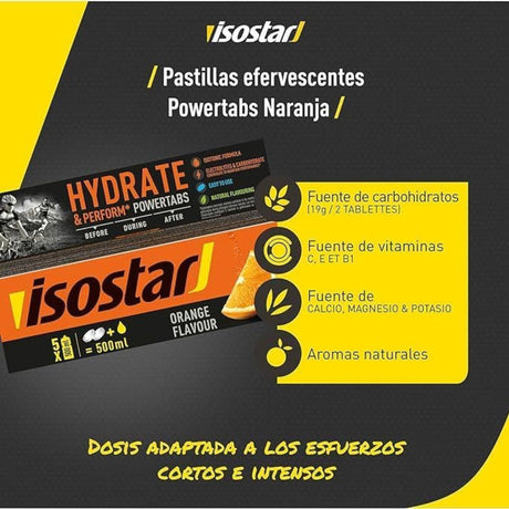 Pastillas Hidratantes Isostar con Electrolitos Naranja 10 Tabletas - Hidratación y energía 4