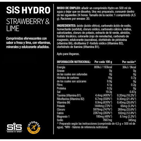Pastillas Hidratantes SIS GO Hydro con Electrolitos Limonada Fresa 20 Tabletas - Hidratación y energía 5
