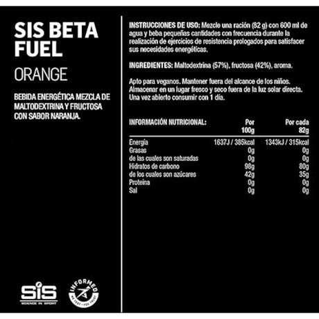 Bebida Energética SIS en Polvo Beta Fuel Naranja 80gr - Energía deportiva 3