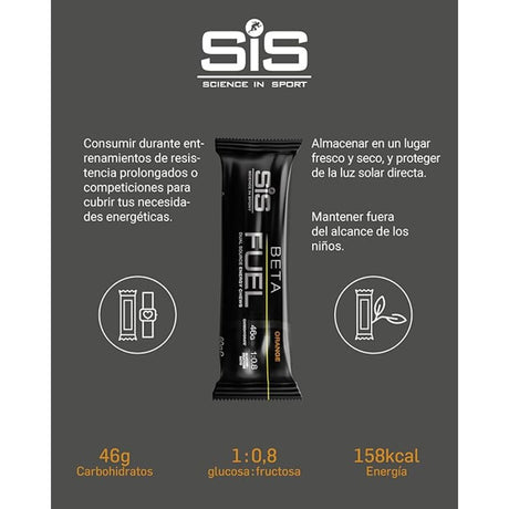 Barra Energética SIS Beta Fuel Gomita Naranja 60g - Energía deportiva 4