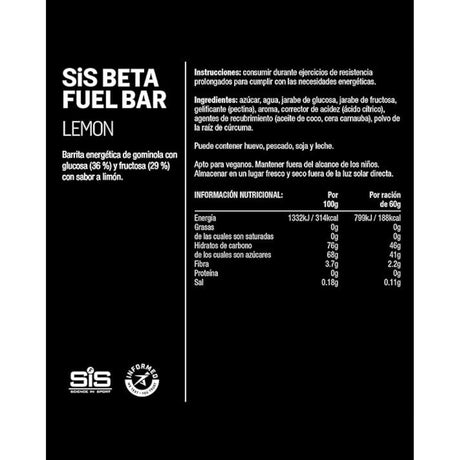 Barra Energética SIS Beta Fuel Gomita Limón 60g - Energía deportiva 5