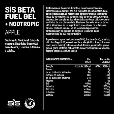 Suplemento SiS Nootrópico Manzana 68g - Claridad Mental Imagen 3