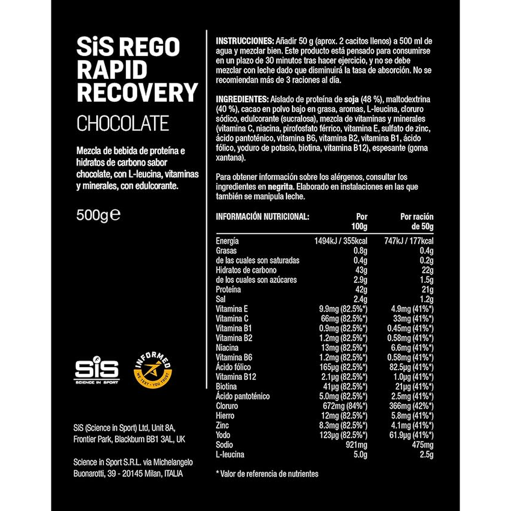 Science in Sport Rapid Recovery sabor chocolate corredor maratón Costa Rica [imagen 4]