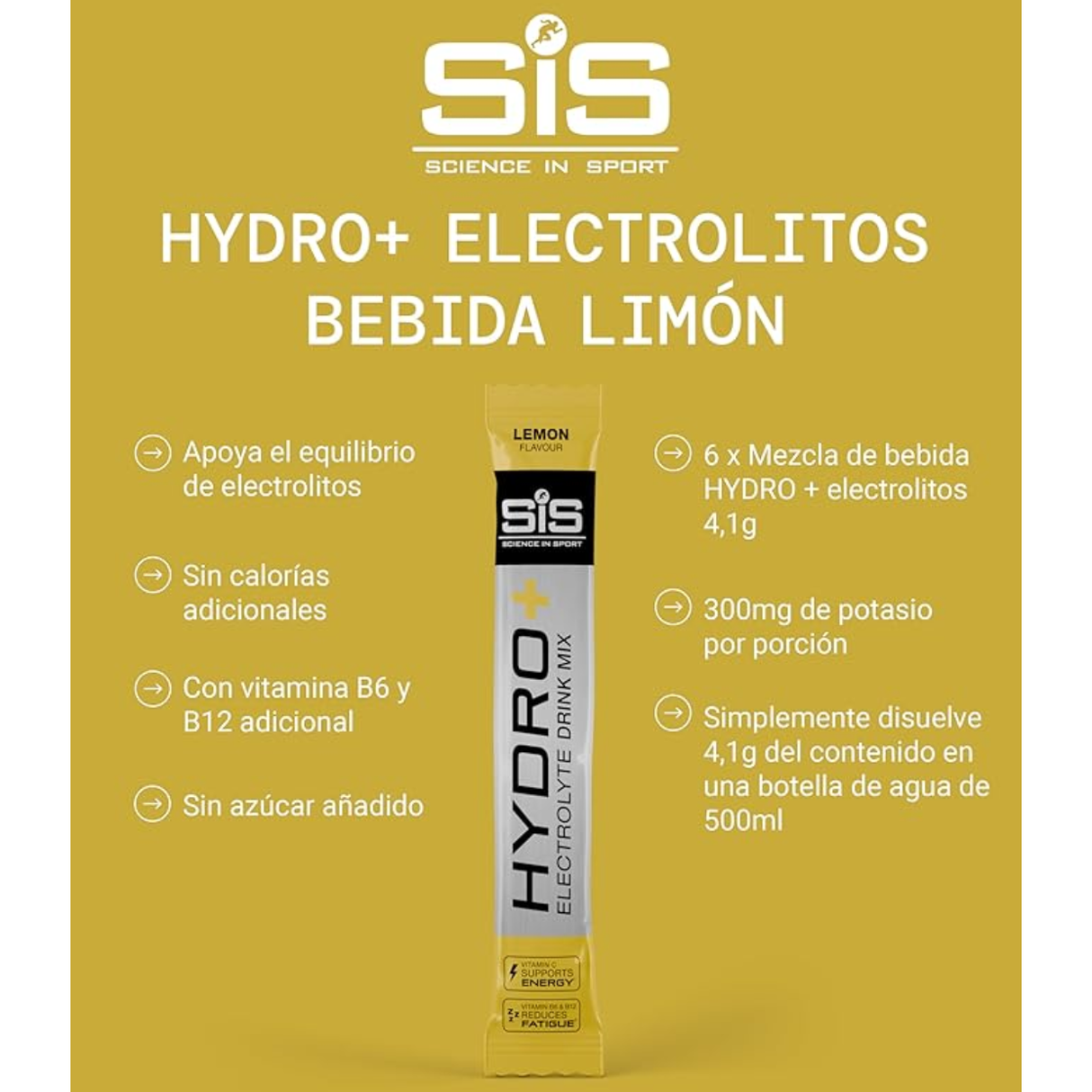 [imagen 4] Science in Sport HYDRO+ – Complejo de Vitamina C y B12 para reducir el cansancio físico.