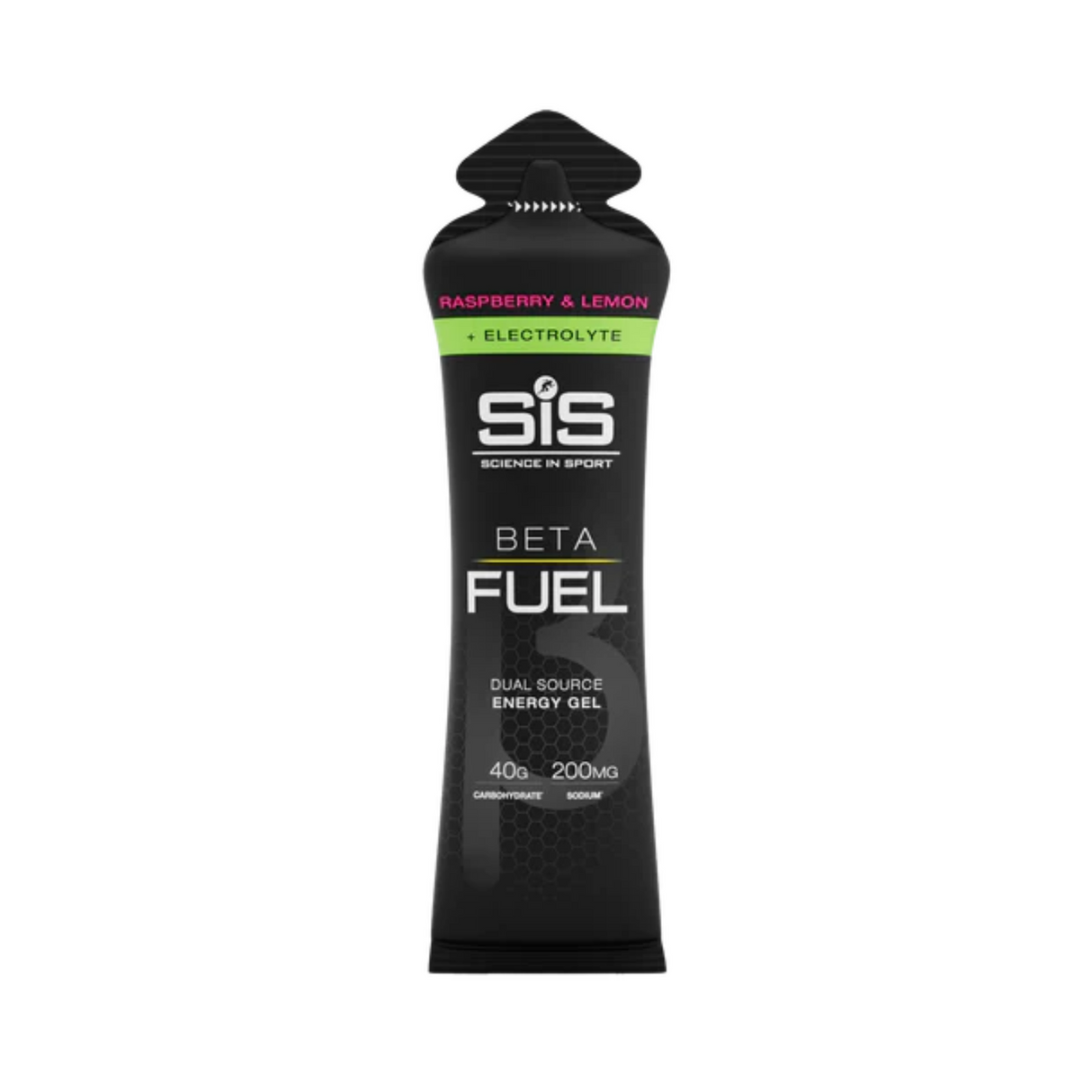 [imagen 1] SiS Beta Fuel Electrolyte Gel Raspberry Lemon 60ml – Gel de doble fuente para ciclistas de resistencia.