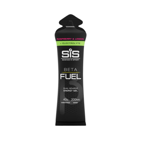 [imagen 1] SiS Beta Fuel Electrolyte Gel Raspberry Lemon 60ml – Gel de doble fuente para ciclistas de resistencia.