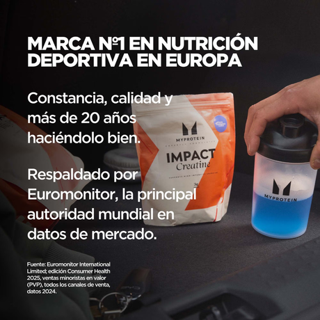 [imagen 5] Suplemento Myprotein Impact Creatina Monohidrato – Envase ecoamigable con polvo de disolución rápida e instantánea.