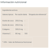 Ingredientes de Myvitamins Coco y Colágeno destacando 80mg de vitamina C pura [imagen 4]