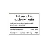 Cápsulas Nature's Bounty Biotina 5000mcg 72 unidades - Cabello fuerte y saludable 2