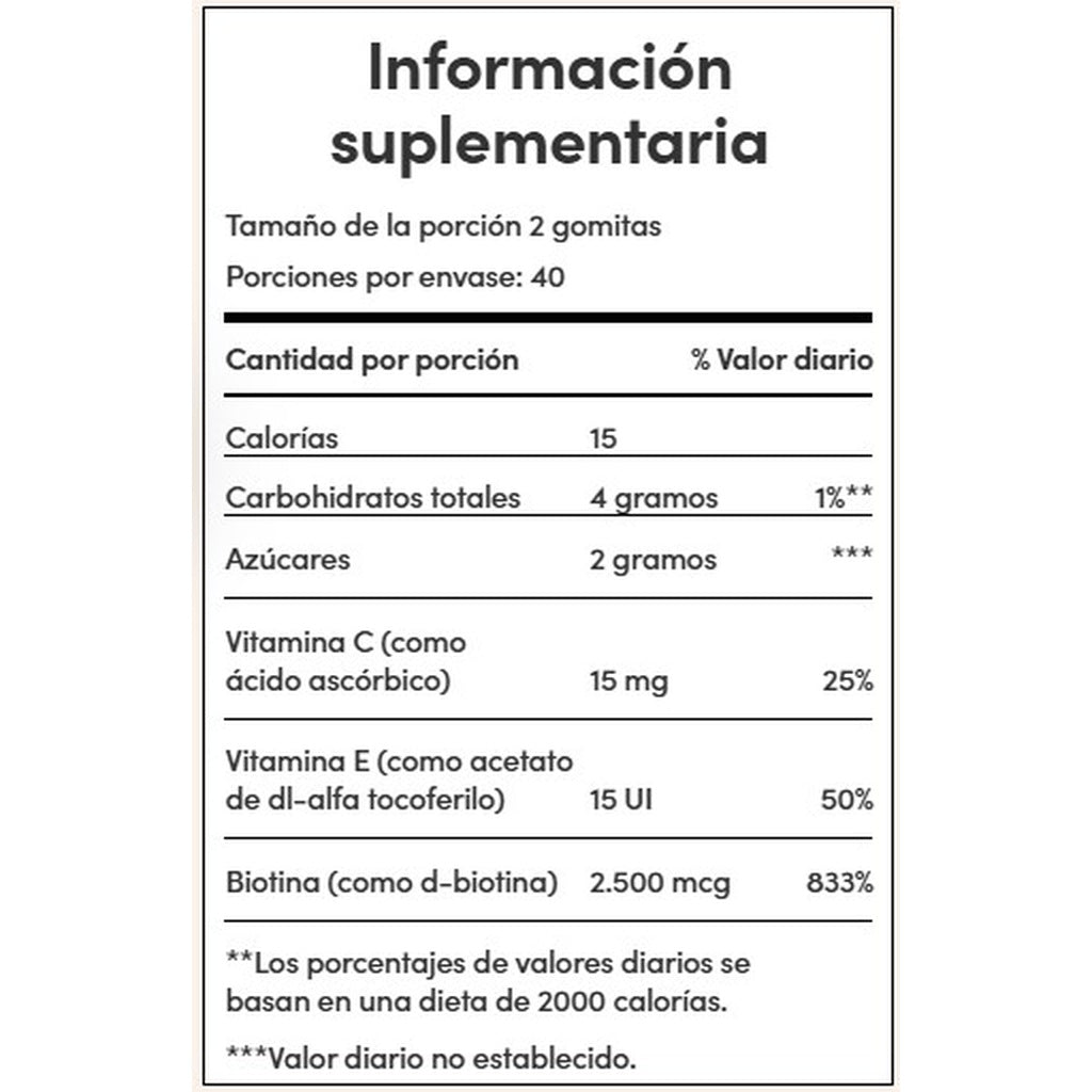 Gomitas Nature's Bounty Fresa 80 unidades - Belleza para cabello, piel y uñas con biotina  2