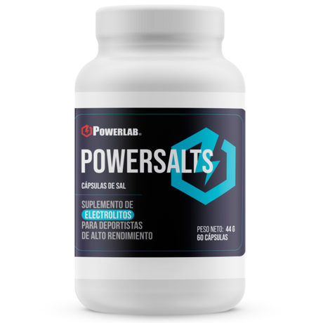 [imagen 1] Powerlab Powersalts Cápsulas de Sal 60u – Suplemento de electrolitos concentrado contra la deshidratación deportiva.