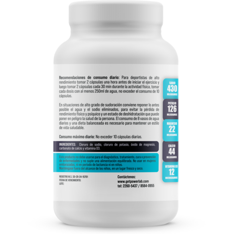 [imagen 4] Powerlab Powersalts 60 cápsulas – Aporte de magnesio y potasio que previene la fatiga física.