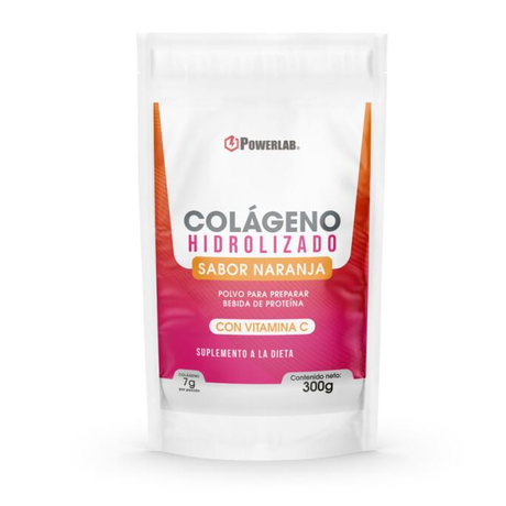 Colágeno Hidrolizado PowerLab Naranja 300g - Rejuvenece la Piel Imagen 1
