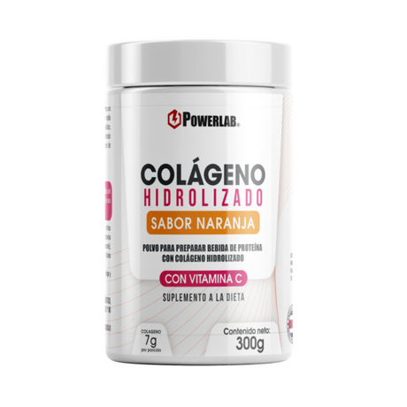 [imagen 1] Powerlab Colágeno Hidrolizado Naranja 300g – Alivia dolores articulares en deportistas con alto desgaste.