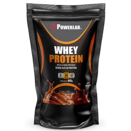 Powerlab Whey Protein Chocolate 480 g – proteína para aumentar masa muscular [imagen 1]