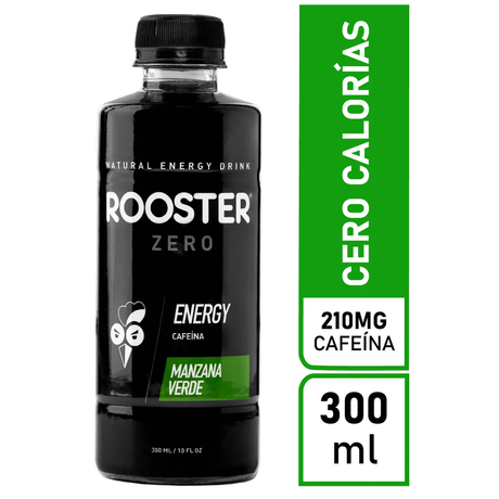 Rooster Energy Manzana Verde 300ml – energizante natural con cafeína [imagen 2]