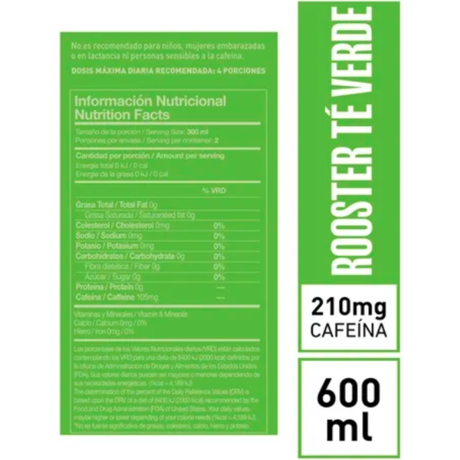 Bebida funcional té verde sin azúcar 600 ml [imagen 2]