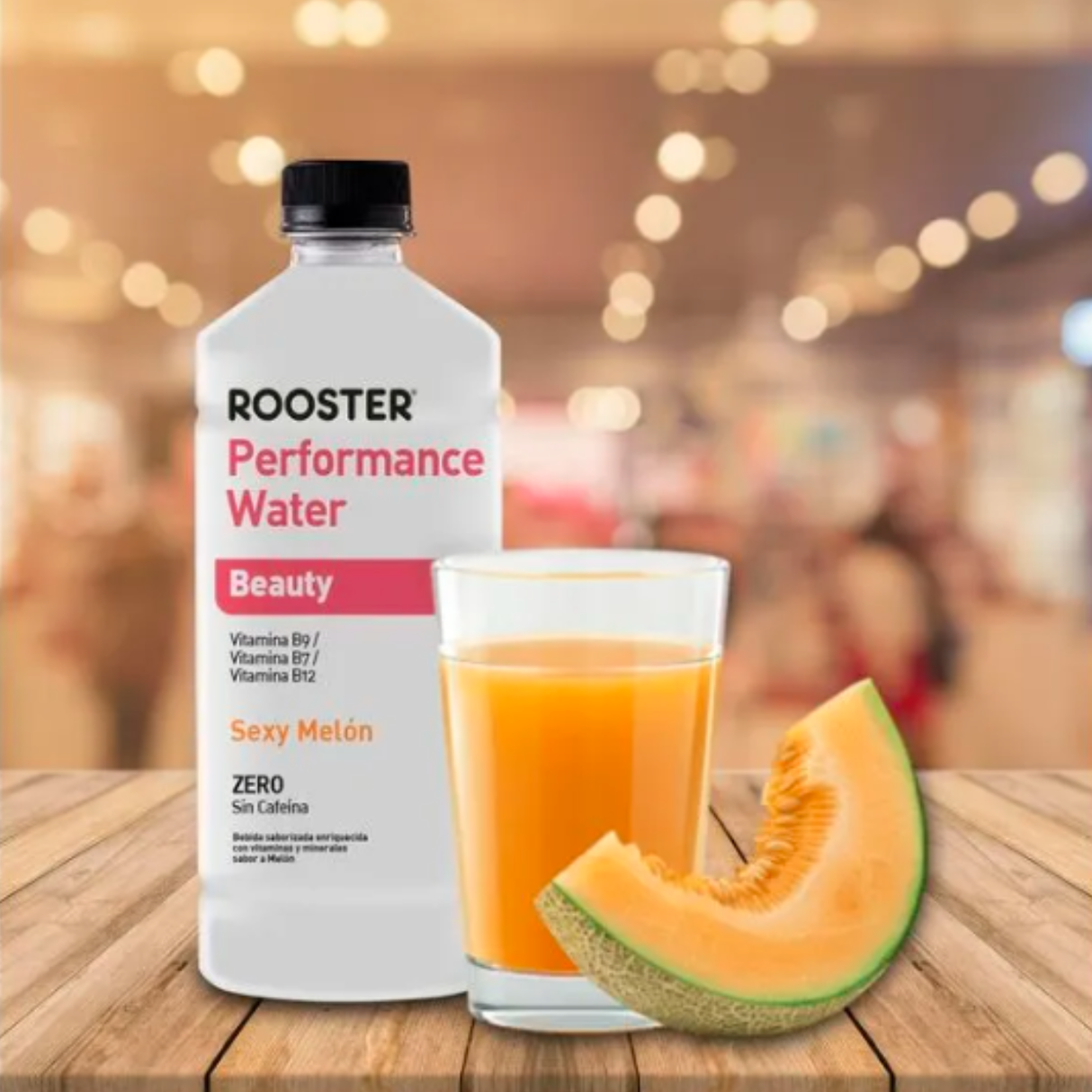 Agua con electrolitos Rooster melón 600ml – piel, cabello y uñas saludables [imagen 2]