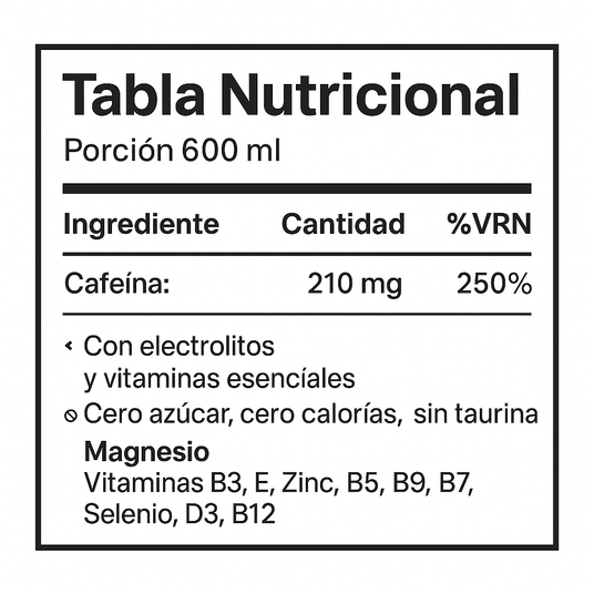 Recovery + energía natural Rooster 600 ml cero azúcar [imagen 4]