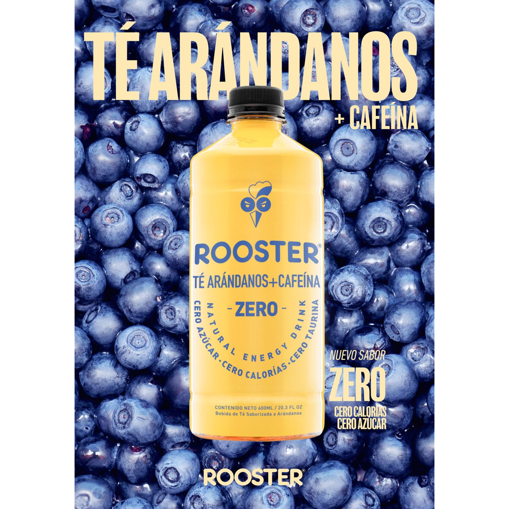 Rooster té cero azúcar arándano + cafeína bebida funcional [imagen 3]