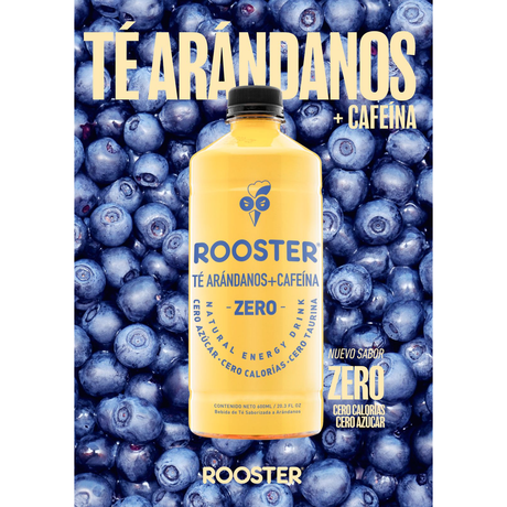 Rooster té cero azúcar arándano + cafeína bebida funcional [imagen 3]