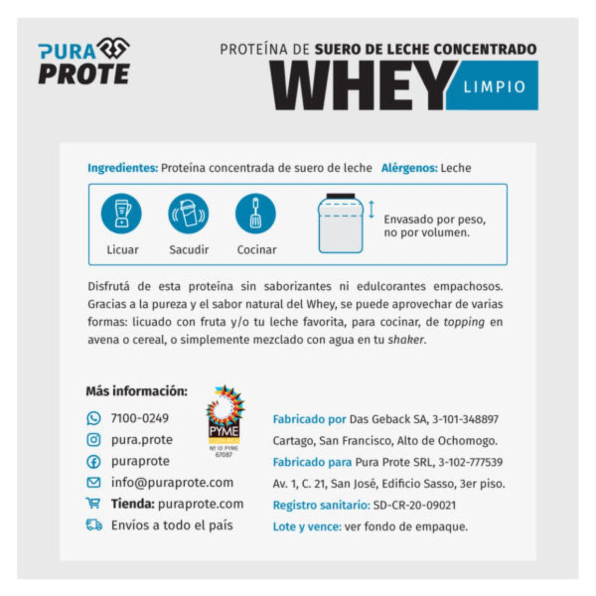 Whey Limpio Pura Prote 680g - Energía deportiva 2