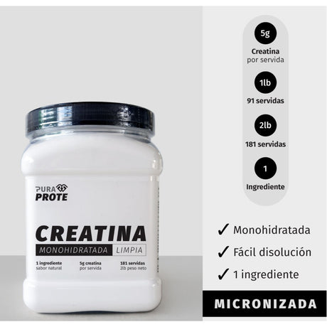 Creatina Limpia Pura Prote 908g - Energía deportiva 4