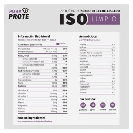 ISO Limpio Pura Prote 680g - Energía deportiva 2