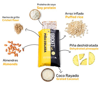 Barrita de proteína de grillo sabor piña colada Mix - Energía deportiva 4