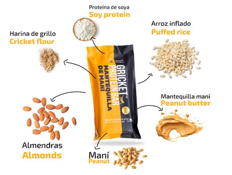Barrita de proteína de grillo sabor mantequilla de maní Mix - Energía deportiva 4