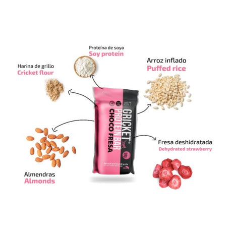 Barrita de proteína de grillo sabor choco fresa Mix - Energía deportiva 4