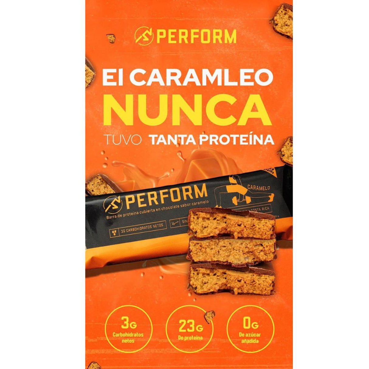 Barrita de proteína Perform Caramelo (6 Unidades) - Energía deportiva 2
