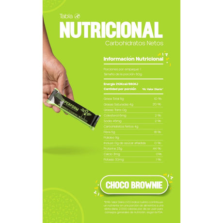Barra de Proteína Perform Chocobrownie 6 Unidades - Recuperación Muscular Completa  4