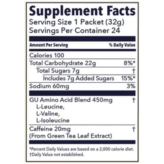 Sobre individual de gel GU sabor vainilla real con 20mg de cafeína y BCAA [imagen 3]