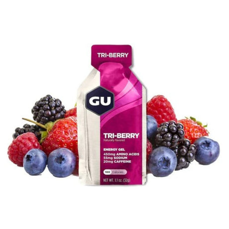 Gel Energizante GU Con Cafeína Frutos rojos 32g - Energía deportiva 1