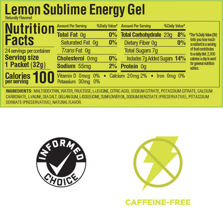 Gel Energizante GU Sin Cafeína Limón 32g - Energía deportiva 2