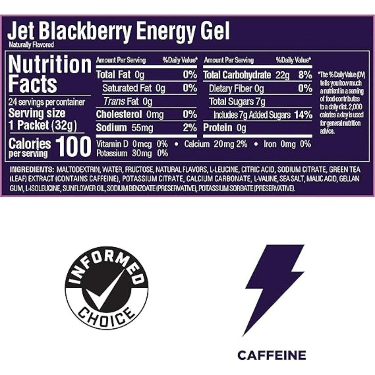 Gel Energizante GU Con Cafeína Mora 32g - Energía deportiva 2