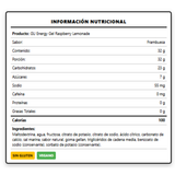 [imagen 2] Tabla Nutricional GU Energy Gel Frambuesa Limonada – Desglose oficial con veintitres gramos de carbohidratos.